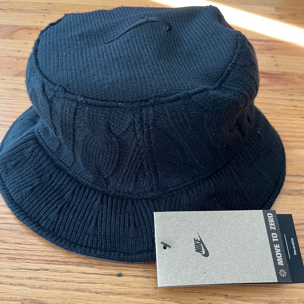 Nike Life Apex Reversible Corded Knit Black Bucket Hat FN9896 010 Size Medium